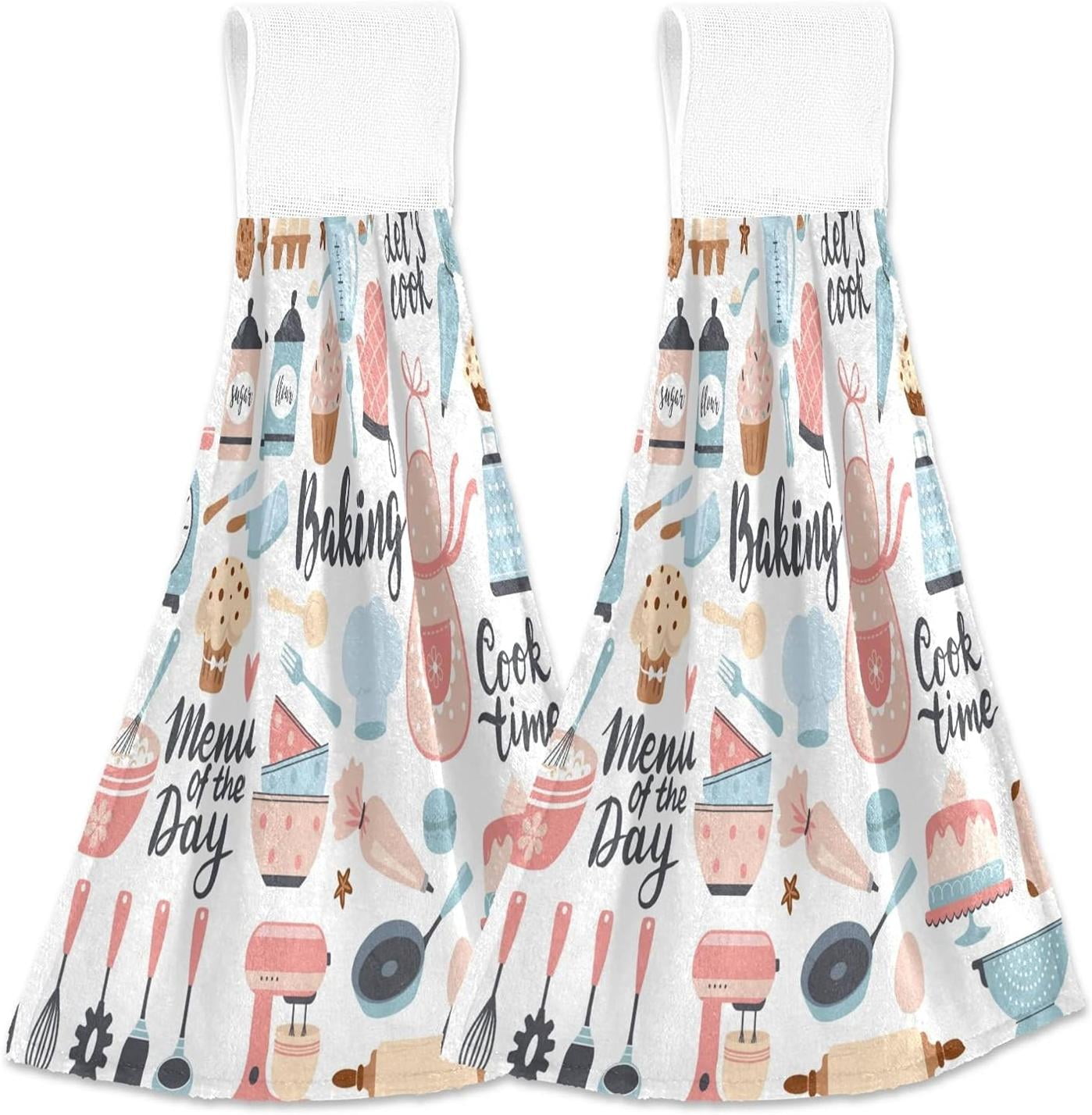 Coolnut Kitchen Towels with Hanging Loop, Bakery and Cooking Kitchen