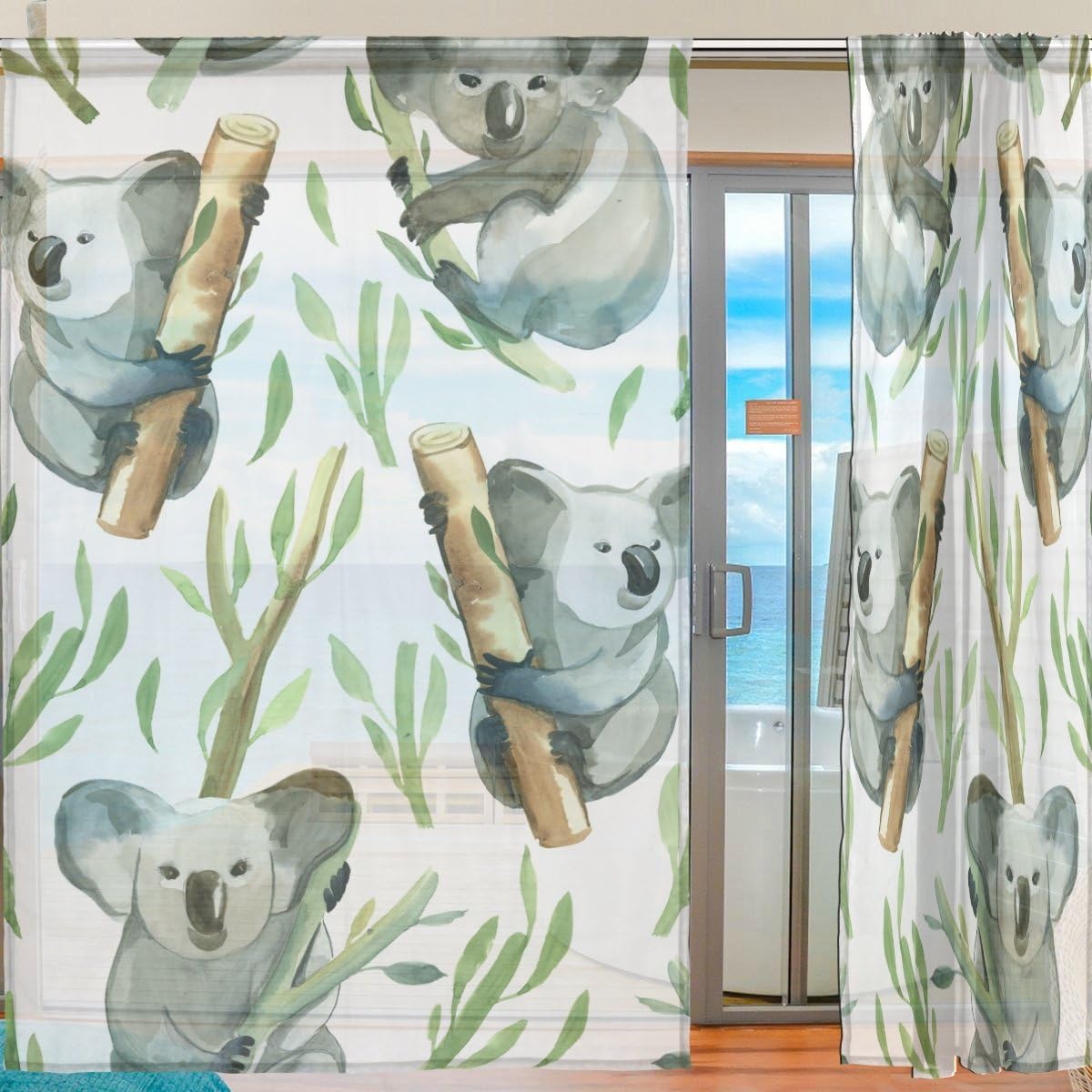 3D Tree Lovely Koala Curtains Drapes
