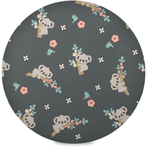 Coolnut Koala Round Placemats Waterproof Non-Slip Washable Place Mats Polyester Table Mats Set of 4 Heat Resistant for Home Kitchen Holiday Party Home Decor Gifts