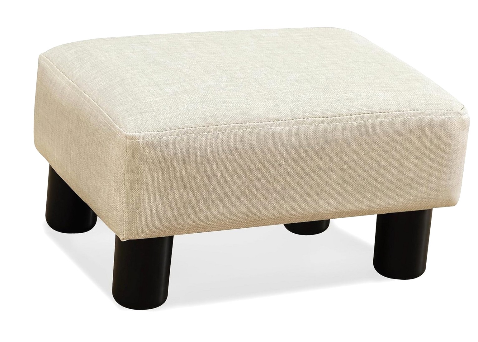 Rectangle Feet Coolnut LUE Small Rectangle Foot Stool, PU Linen Footrest Ottoman with ...