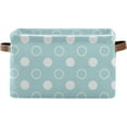 thumbnail image 1 of Coolnut Large Foldable Storage Bin Blue Polka Dot Fabric Storage Baskets Collapsible Decorative Baskets Organizing Basket Bin with PU Handles for Shelves Home Closet Living Room-1Pack Decor Gifts, 1 of 7