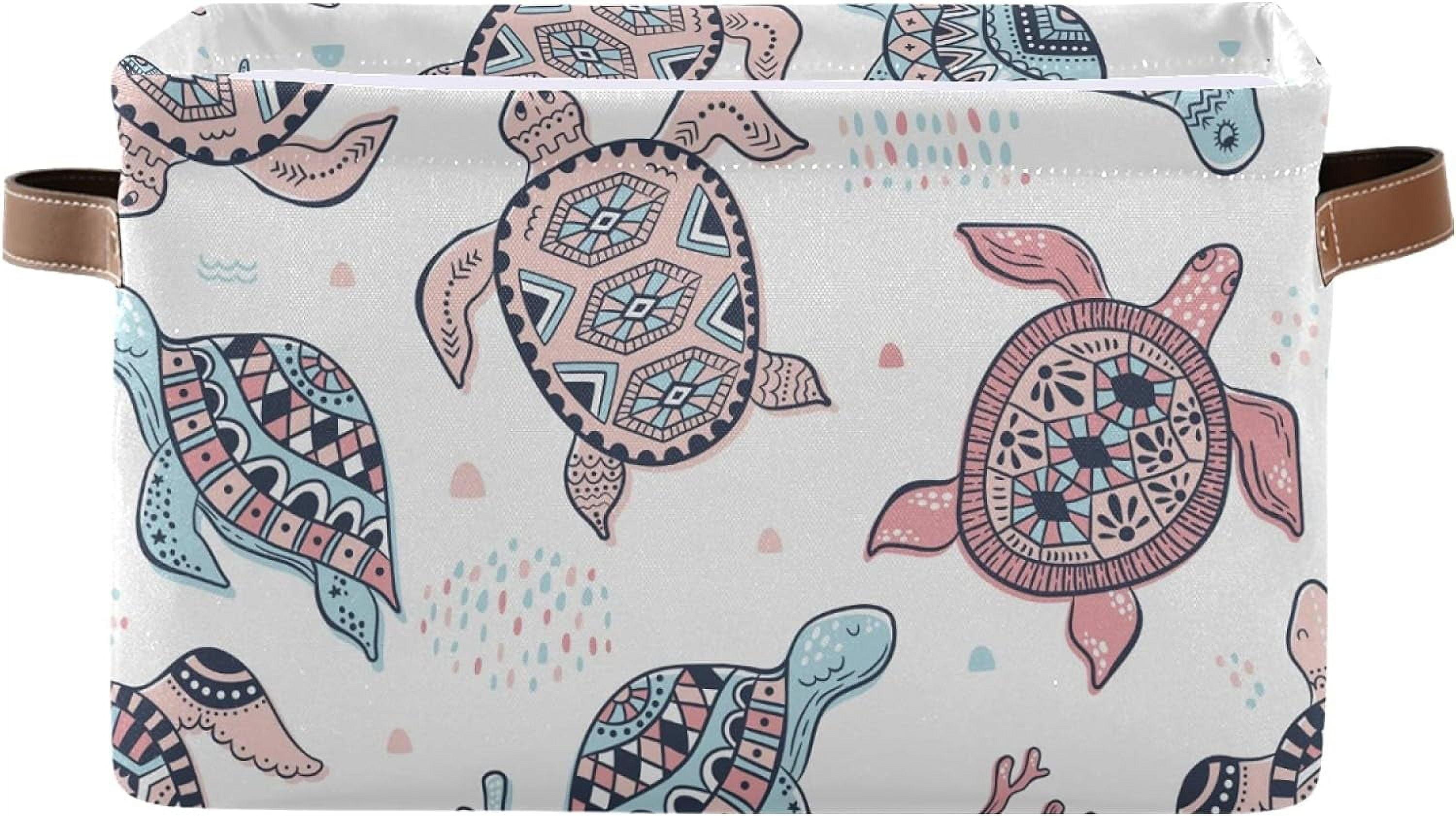 Coolnut Large Foldable Storage Bin Cute Sea Turtles Fabric Storage ...