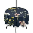 thumbnail image 1 of Coolnut Lavender Botanical 60" Round Tablecloth with Zipper Umbrella Hole, Washable Spillproof Table Cloth Decorative for Picnic,Camping,Indoor and Outdoor, 1 of 7