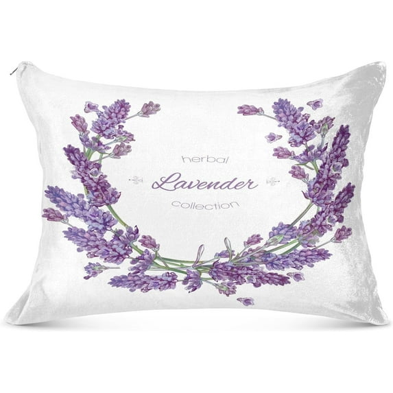 Coolnut Lavender Plush Pillowcase with Hidden Zipper Pillowcase, Soft and Cozy, 20×26 Inches, for Bedroom, Sofa Home Decor Gifts