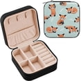 thumbnail image 1 of Coolnut Leather Jewelry Box Cute Red Panda Portable Mini Jewelry Storage Bag for Travel, Small Ring Case Earrings Organizer Necklaces Box for Women Girls Women Gifts, 1 of 7