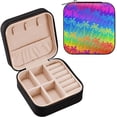 thumbnail image 1 of Coolnut Leather Jewelry Box Rainbow Palm Trees Portable Mini Jewelry Storage Bag for Travel, Small Ring Case Earrings Organizer Necklaces Box for Women Girls Women Gifts, 1 of 7