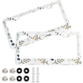 thumbnail image 1 of Coolnut Leaves Branches License Plate Frames 2 Pack, Waterproof Aluminum Alloy Car Tag Holder 2 Holes License Plate Covers with Screw Caps Auto Accessories, 1 of 7