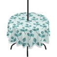 thumbnail image 1 of Coolnut Leaves Branches Round Tablecloth with Zipper Umbrella Hole, Waterproof Washable Polyester Fabric Table Cover for Outdoor Patio Garden Party, 60", 1 of 7