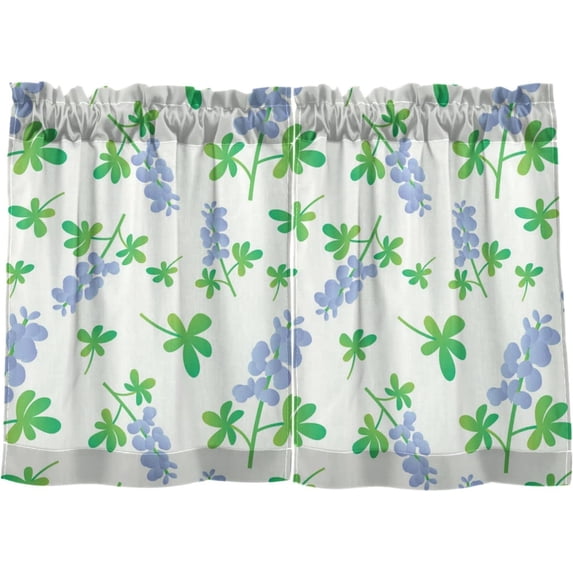 Coolnut Leaves Pattern Kitchen Curtains 2 Panels, UV Protected Tier Curtains Half Window Curtains for Guest Room Bathroom Sink Laundry Room Basement,24"x 27"
