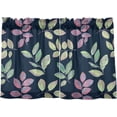 thumbnail image 1 of Coolnut Leaves Pattern Kitchen Curtains 2 Panels, UV Protected Tier Curtains Half Window Curtains for Guest Room Bathroom Sink Laundry Room Basement,24"x 27", 1 of 6