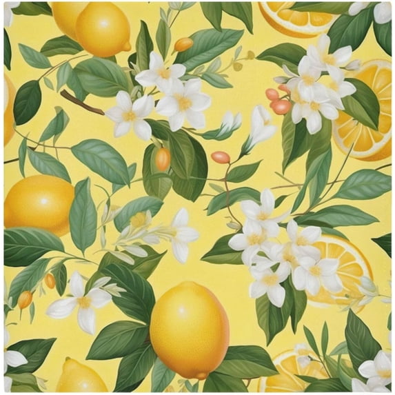 Coolnut Lemon Flowers Cloth Napkins Set of 6,20x20 Inches Napkins Cloth Washable Reusable Soft for Dinner,Wedding,Parties,Home Dinner,Tableative Decor Gift