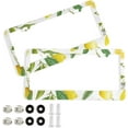 thumbnail image 1 of Coolnut Lemon License Plate Frames 2 Pack, Waterproof Aluminum Alloy Car Tag Holder 2 Holes License Plate Covers with Screw Caps Auto Accessories, 1 of 7