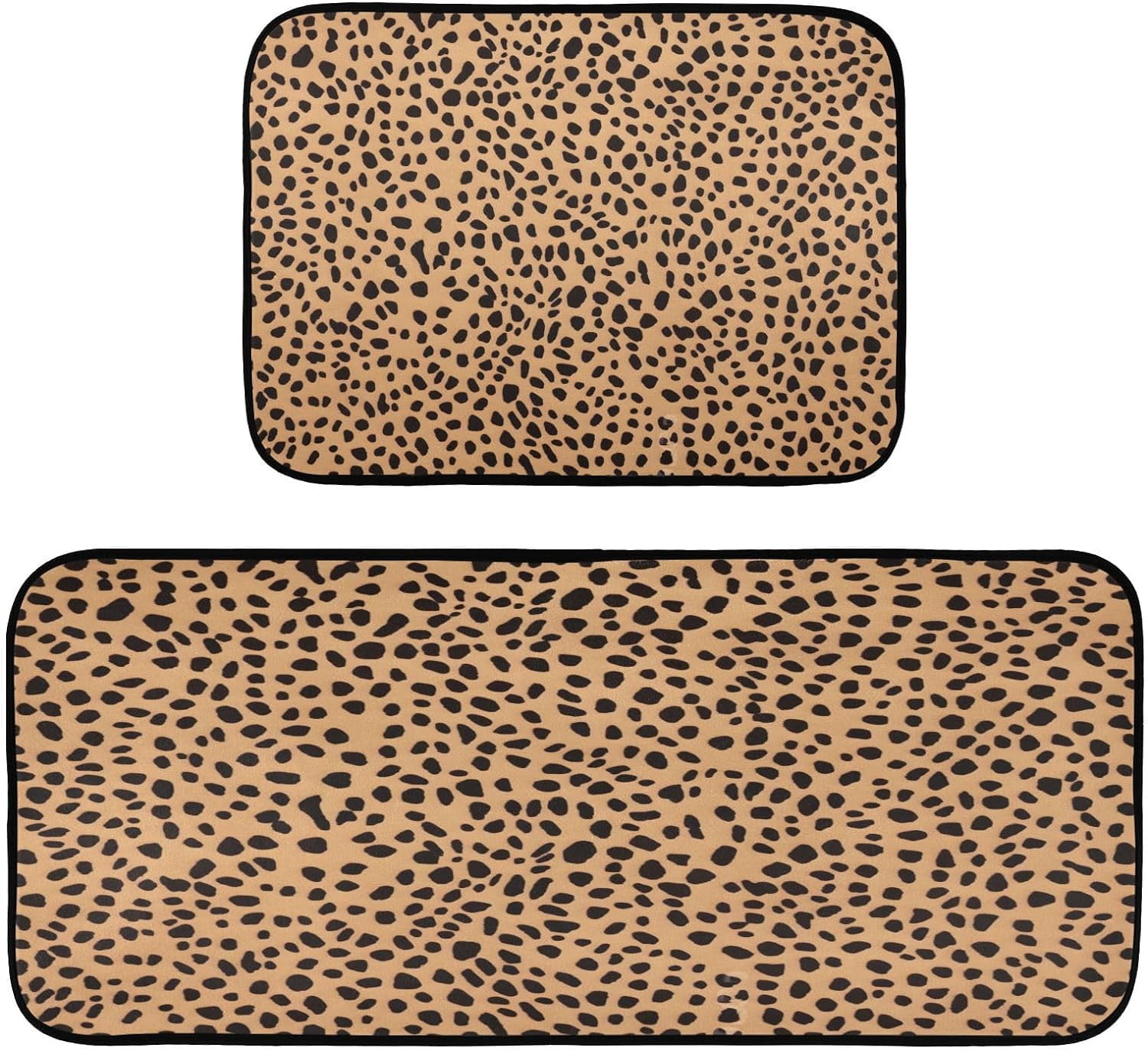 Coolnut Leopard Print Kitchen Mats 2 PCS,AntiFatigue Non Slip Kitchen