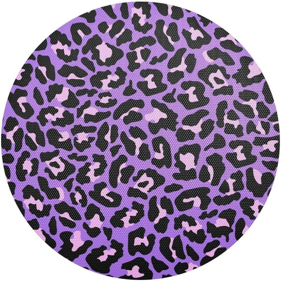Coolnut Leopard Round Placemat Set of 6, Non-Slip Heat Resistant & Waterproof Plate Pads for Dinner Table Table Placemats, 15.4 in Home Decor