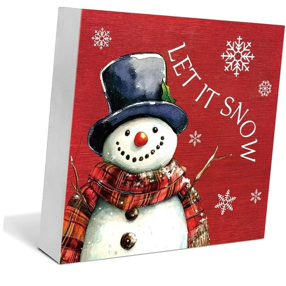 Coolnut , Let It Snow Wooden Sign Decor, Snowman Wooden Sign, Christmas ...