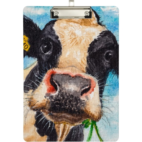 Coolnut Letter Size Clipboard Cute Cow Clipboards for A4 Paper Clip Hardboard with Low Profile Metal for Office School 12.5" x 9" Gifts
