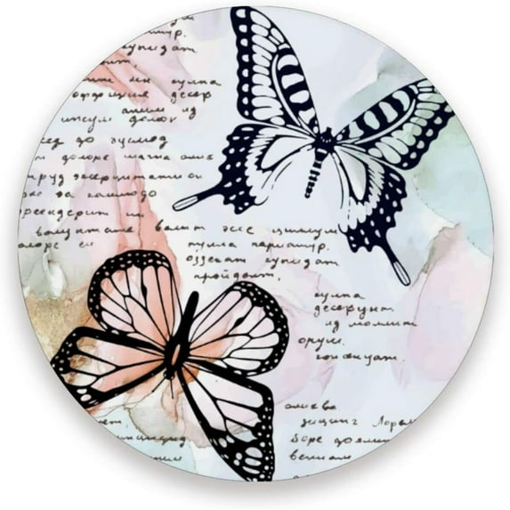 Coolnut Lettering and Butterfly Coasters for Drinks Set of 2, Absorbent Ceramic Drink Coaster with Cork Base for Wooden Coffee Table, Cool Housewarming Gift for Home Decor Gifts