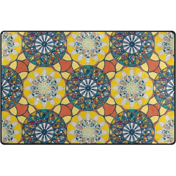 Coolnut Lightweight Carpet Mats, 31 x 20 inches Area Soft Rugs Floor Mat Doormat Decoration for Rooms Entrance Colorful Tartan Creative Design