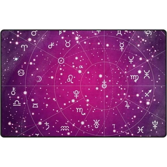 Coolnut Lightweight Carpet Mats, 31 x 20 inches Area Soft Rugs Floor Mat Doormat Decoration for Rooms Entrance Constellations of Zodiac