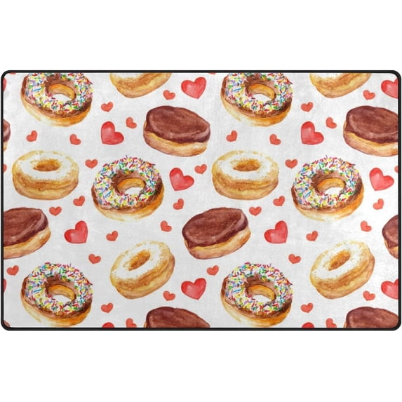 Coolnut Lightweight Carpet Mats, 31 x 20 inches Area Soft Rugs Floor Mat Doormat Decoration for Rooms Entrance Doughnuts Hearts
