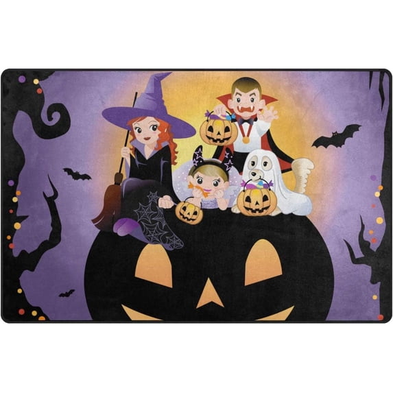 Coolnut Lightweight Carpet Mats, 31 x 20 inches Area Soft Rugs Floor Mat Doormat Decoration for Rooms Entrance Halloween Children