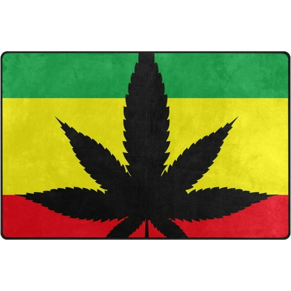 Coolnut Lightweight Carpet Mats, 31 x 20 inches Area Soft Rugs Floor Mat Doormat Decoration for Rooms Entrance Maple Leave On Colorful Back