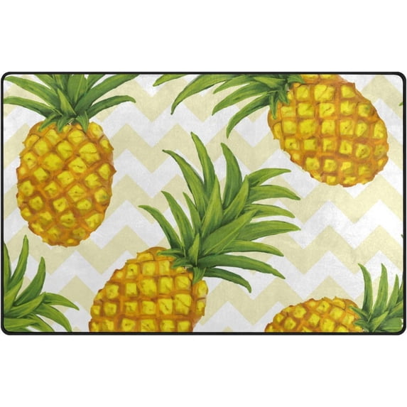 Coolnut Lightweight Carpet Mats, 31 x 20 inches Area Soft Rugs Floor Mat Doormat Decoration for Rooms Entrance Pineapples On Waves