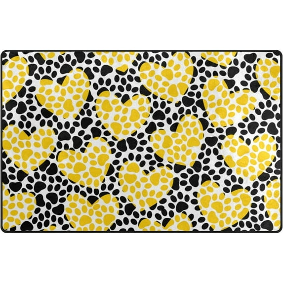 Coolnut Lightweight Carpet Mats, 31 x 20 inches Area Soft Rugs Floor Mat Doormat Decoration for Rooms Entrance Traces of Dogs and Hearts