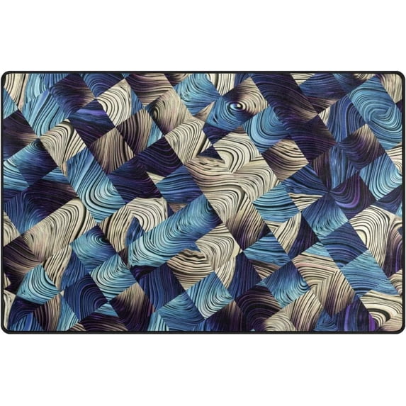 Coolnut Lightweight Non Slip Carpet Mats 60 x 39 inch (5'x 3'3"), Area Soft Rugs Floor Mat Rug Decoration for Kids Room Living Room Abstract Art Design