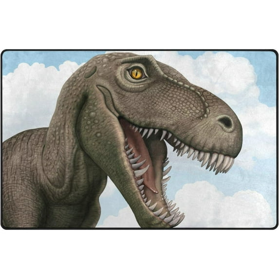 Coolnut Lightweight Non Slip Carpet Mats 60 x 39 inch (5'x 3'3"), Area Soft Rugs Floor Mat Rug Decoration for Kids Room Living Room Close-Up of Dinosaur