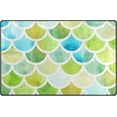 thumbnail image 1 of Coolnut Lightweight Non Slip Carpet Mats 60 x 39 inch (5'x 3'3"), Area Soft Rugs Floor Mat Rug Decoration for Kids Room Living Room Green Blue Mermaid Scales, 1 of 6