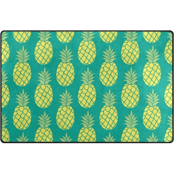 Coolnut Lightweight Non Slip Carpet Mats 60 x 39 inch (5'x 3'3"), Area Soft Rugs Floor Mat Rug Decoration for Kids Room Living Room Pineapple Vector Background