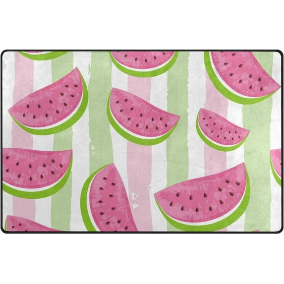 Coolnut Lightweight Non Slip Carpet Mats 60 x 39 inch (5'x 3'3"), Area Soft Rugs Floor Mat Rug Decoration for Kids Room Living Room Watermelon Brush Back