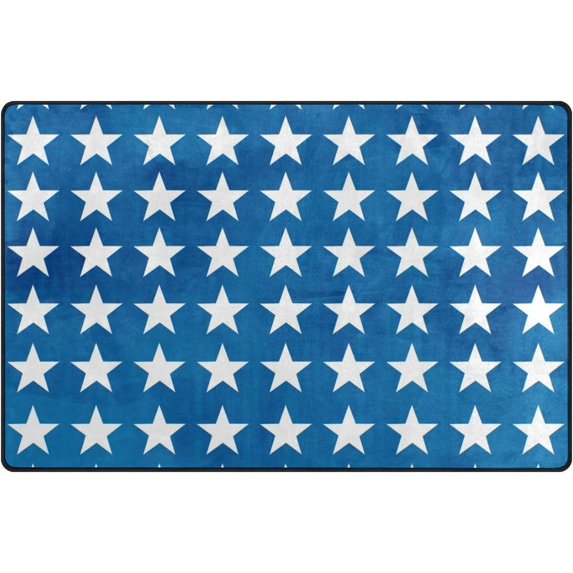 Coolnut Lightweight Non Slip Carpet Mats 60 x 39 inch (5'x 3'3"), Area Soft Rugs Floor Mat Rug Decoration for Kids Room Living Room Seamless Pattern with Stars