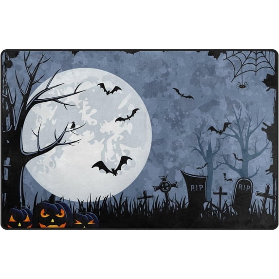 Coolnut Lightweight Non Slip Carpet Mats 60 x 39 inch (5'x 3'3"), Area Soft Rugs Floor Mat Rug Decoration for Kids Room Living Room Halloween Night