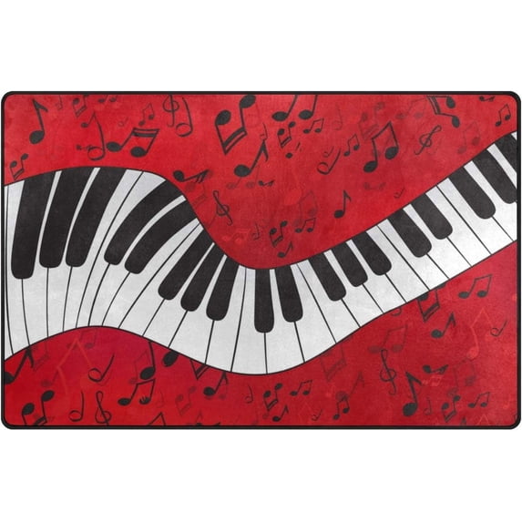 Coolnut Lightweight Soft Area Rugs 31x20 Inch, Abstract Piano Key Music Note Floor Mat Doormat for for Rooms Entrance Hardwood Floor Living Room 2'7" x 1'8") Nursery Rugs