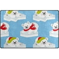 thumbnail image 1 of Coolnut Lightweight Soft Area Rugs 31x20 Inch, Christmas Polar Bears On Ice Floor Mat Doormat for for Rooms Entrance Hardwood Floor Living Room 2'7" x 1'8"） Nursery Rugs, 1 of 6