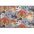 thumbnail image 1 of Coolnut Lightweight Soft Area Rugs 31x20 Inch, Cute African Animal Faces Floor Mat Doormat for for Rooms Entrance Hardwood Floor Living Room 2'7" x 1'8"） Nursery Rugs, 1 of 6