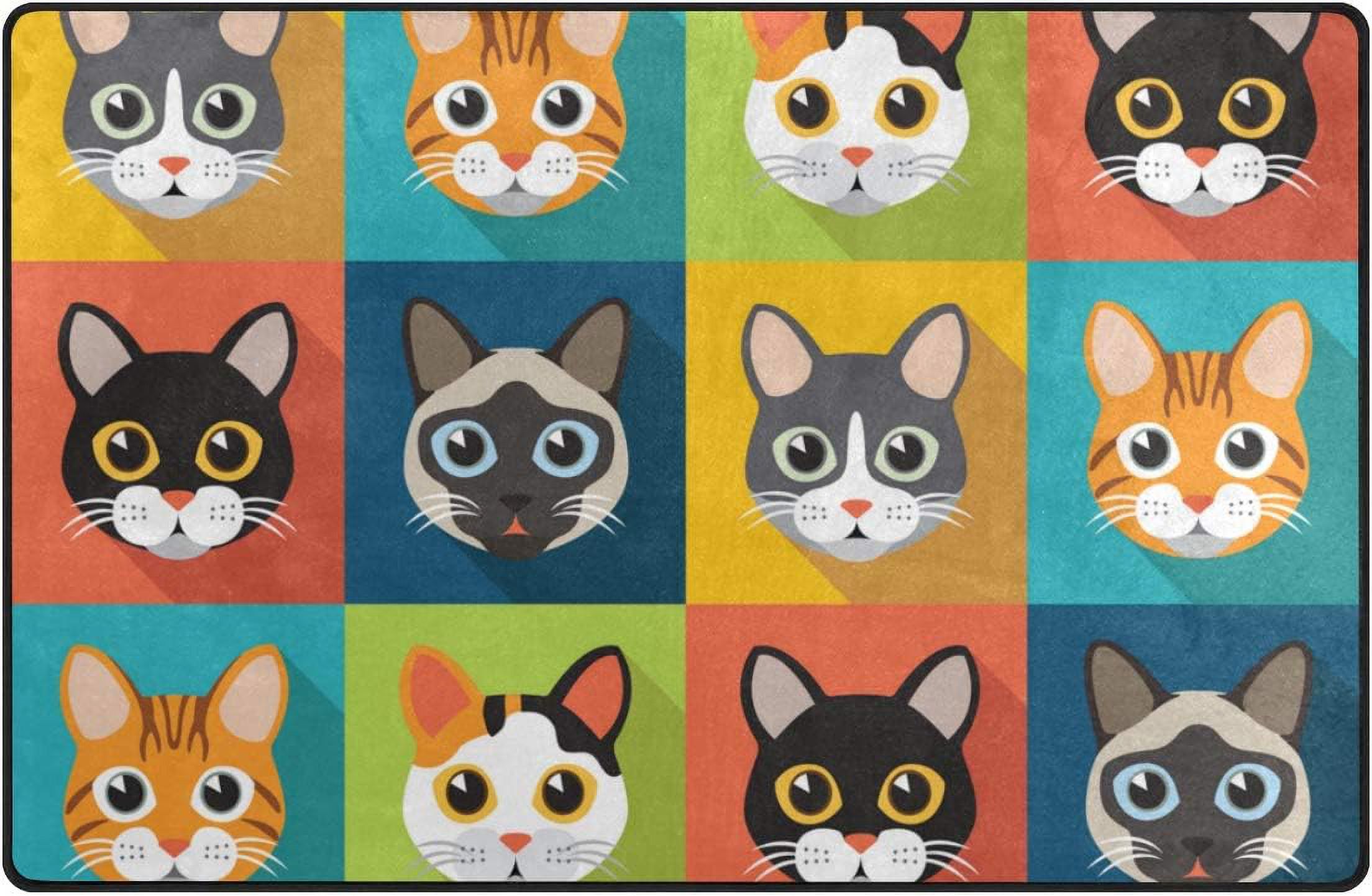 Soft Cat Rug Coolnut Lightweight Soft Area Rugs 31x20 Inch, Cute Cats Set Floor Mat ...