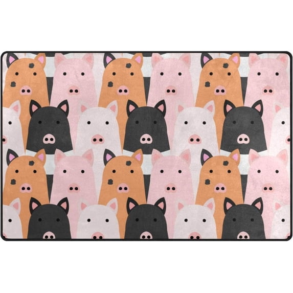 Coolnut Lightweight Soft Area Rugs 31x20 Inch, Cute Colorful Pigs Floor Mat Doormat for for Rooms Entrance Hardwood Floor Living Room 2'7" x 1'8") Nursery Rugs