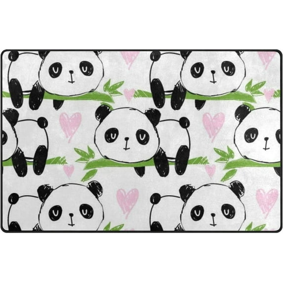 Coolnut Lightweight Soft Area Rugs 31x20 Inch, Cute Pandas Bamboo Floor Mat Doormat for for Rooms Entrance Hardwood Floor Living Room 2'7" x 1'8") Nursery Rugs