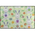 thumbnail image 1 of Coolnut Lightweight Soft Area Rugs 31x20 Inch, Easter Bunnies with Gift Boxes Floor Mat Doormat for for Rooms Entrance Hardwood Floor Living Room 2'7" x 1'8"） Nursery Rugs, 1 of 6