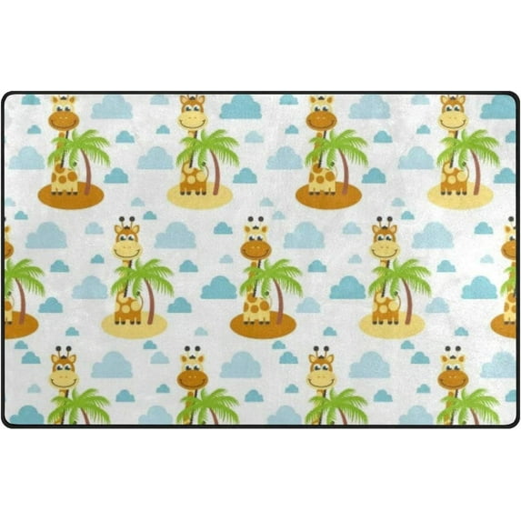 Coolnut Lightweight Soft Area Rugs 31x20 Inch, Giraffe Palm Trees Floor Mat Doormat for for Rooms Entrance Hardwood Floor Living Room 2'7" x 1'8") Nursery Rugs
