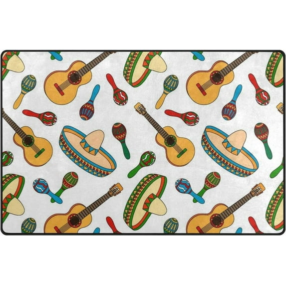 Coolnut Lightweight Soft Area Rugs 31x20 Inch, Mexican Musicial Instruments Floor Mat Doormat for for Rooms Entrance Hardwood Floor Living Room 2'7" x 1'8") Nursery Rugs