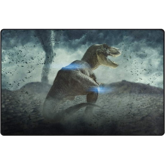 Coolnut Lightweight Soft Area Rugs 31x20 Inch, Storm Landscape with Dinosaur Floor Mat Doormat for for Rooms Entrance Hardwood Floor Living Room 2'7" x 1'8") Nursery Rugs