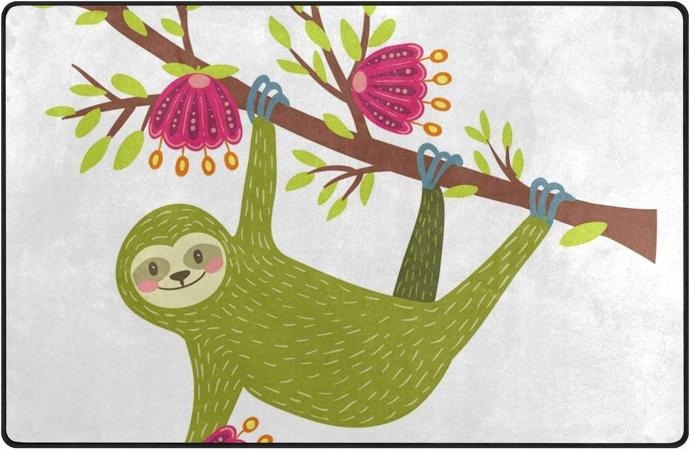 Sloth Print Pattern Floor Mat