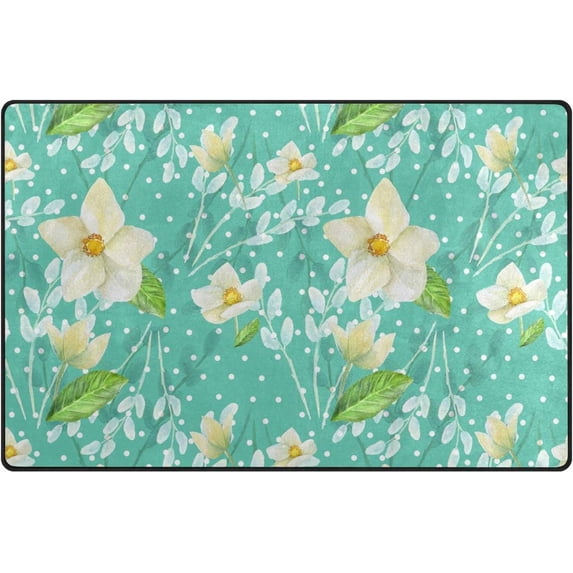 Coolnut Lightweight Soft Area Rugs 31x20 Inch, Watercolor Flowers Floor Mat Doormat for for Rooms Entrance Hardwood Floor Living Room 2'7" x 1'8") Nursery Rugs
