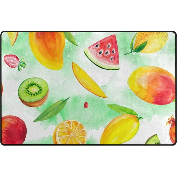 Coolnut Lightweight Soft Area Rugs 31x20 Inch, Watercolor Fruits Floor Mat Doormat for for Rooms Entrance Hardwood Floor Living Room 2'7" x 1'8"） Nursery Rugs