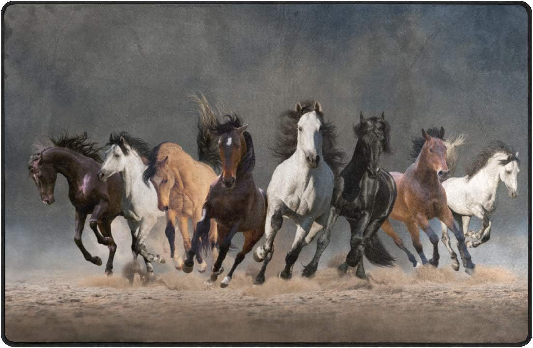 Running Horses Kitchen Area Rug NCU0NT10845