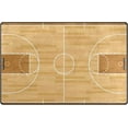 thumbnail image 1 of Coolnut Lightweight Soft Area Rugs 31x20 Inch, Wood Basketball Court Floor Mat Doormat for for Rooms Entrance Hardwood Floor Living Room 2'7" x 1'8"） Nursery Rugs, 1 of 6